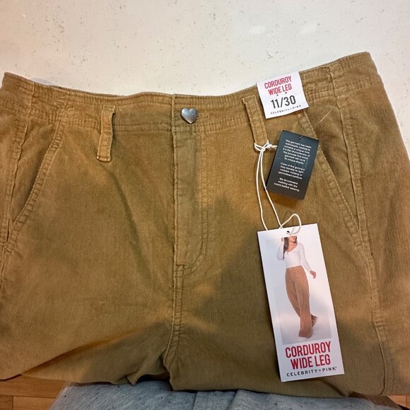 Corduroy Wide Leg Pants Celebrity Pink Tan Size 11/30 - Picture 11 of 11